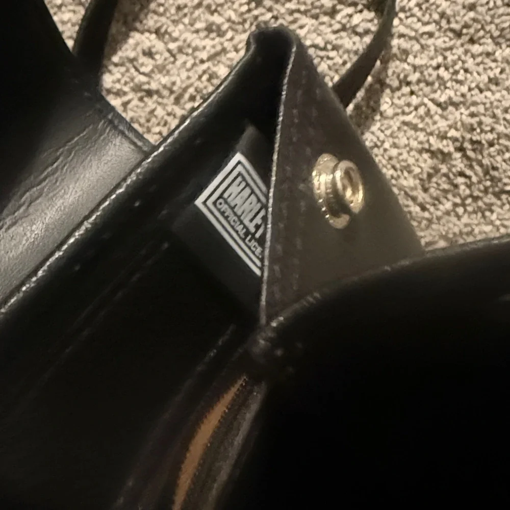 Harley-Davidson Black Leather Backpack with Buckle - Picture 2 of 3